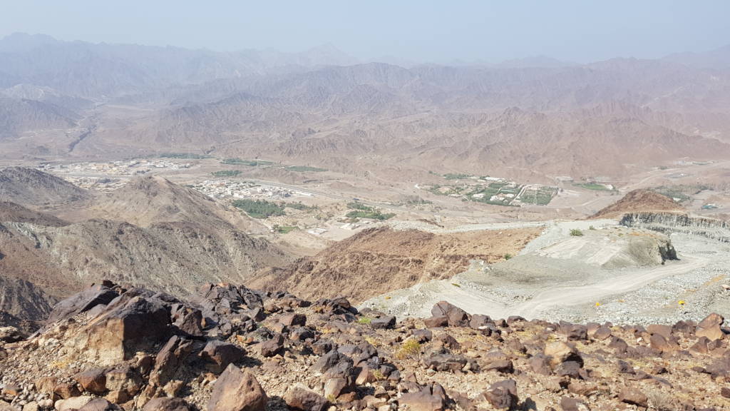 View of the Wadi Ham from the top of the Habshan Pipeline.