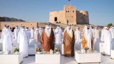 Photo of Mohammed Al Sharqi attends group wedding for 104 Emiratis