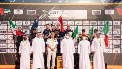 Photo of H.H. Sheikh Mohammed bin Hamad bin Mohammed Al Sharqi honours winners of 2022 UIM XCAT World Championship