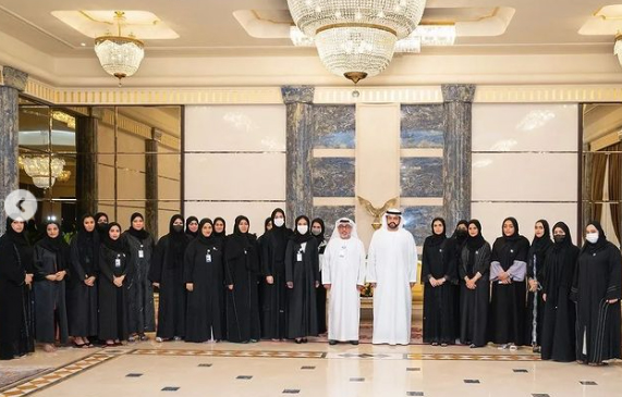 H.H Sheikh Mohammed bin Hamad bin Mohammed Al Sharqi, Crown Prince of Fujairah, received at Rumailah Palace Emirati women's employees  of the Higher Colleges of Technology women's campus, on the occasion of Emirati Women's Day, which is celebrated by the UAE on the 28th of August each year.